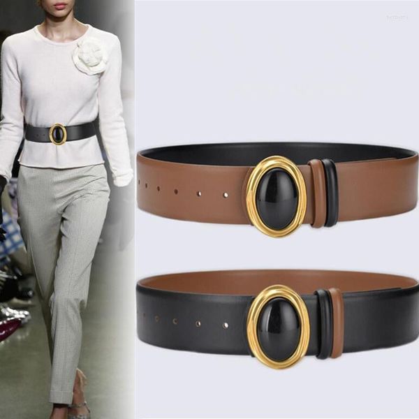 Cinture Cintura da donna di design Cintura di lusso con intarsio di gemme Abito decorativo in vera pelle con collocazione di moda con cinturino in trench