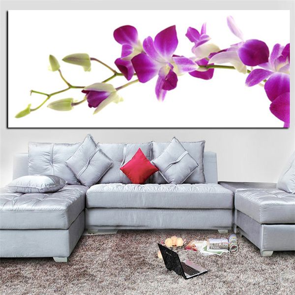 Leinwand-Malerei, moderne lila Blume, Schmetterling, Orchidee, Blume, HD-Druck auf Leinwand, ungerahmt, Wohnzimmer, Wandkunst, Sofa, Cuadros-Dekor