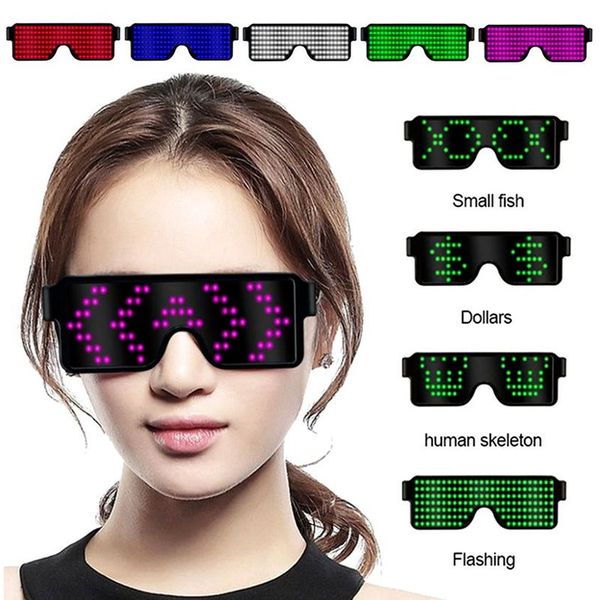 UPS Weihnachtsdekorationen, LED-Brille, Party-Leuchtbrille, USB-Aufladung, Neonglas, leuchtendes Weihnachts-Blinklicht, Glühen