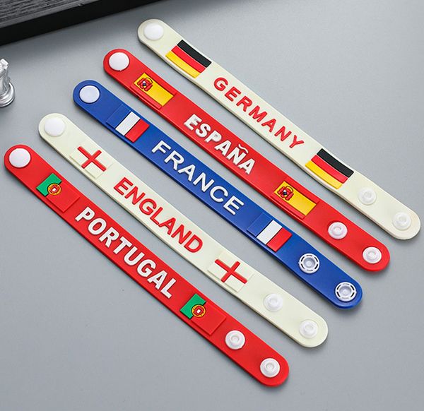 2022 Katar WM-Armband, Silikon-Flagge, Partyzubehör, Armband, 32 Länder-Armband