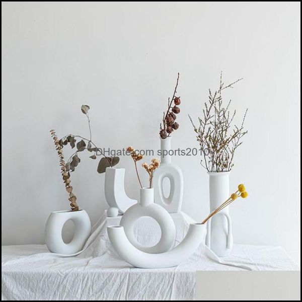 Vasi Nordic Ins Vaso in ceramica Ornamenti per la casa Bianco Vegetariano Vaso da fiori creativo Vasi Decorazioni Regali artigianali 2076 V2 Drop Delivery Dhhej