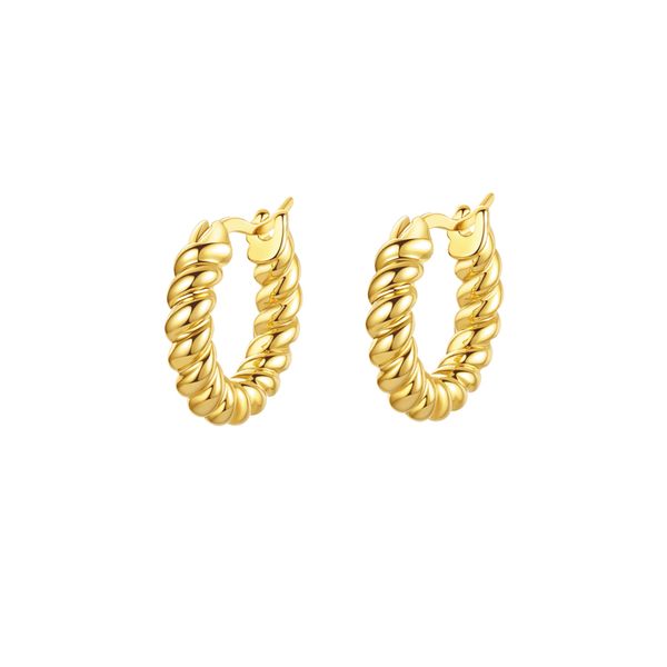 Mulheres da moda Mulheres requintadas S925 Prata esterlina Prazado de ouro C￭rculo de c￢nhamo Brincos de j￳ias HIGN Jewelry Gift Gift