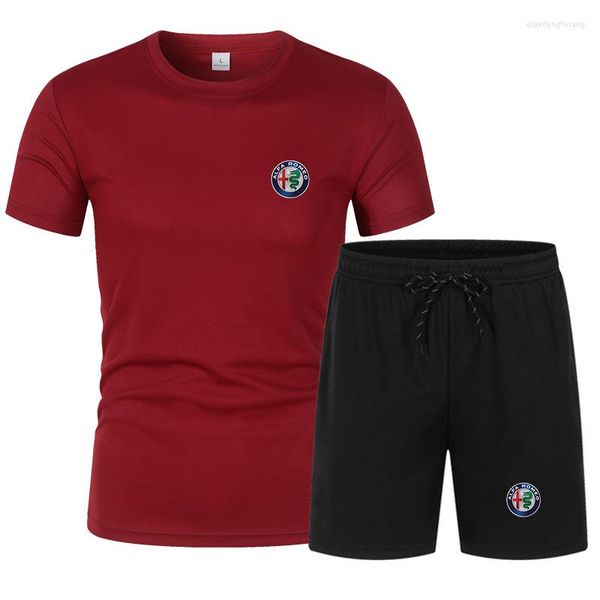 Herren-Trainingsanzüge, Sommer 2022, bedrucktes T-Shirt und Shorts für Herren, Sportbekleidung, Fitness, Nationals, 2-teilig