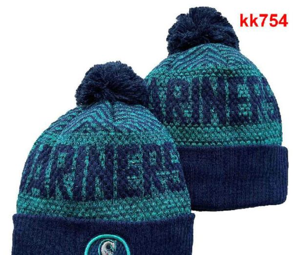 Mariners Beanie S American -American Baseball Team Patch Patch Winter Wool Sport Knit Hat Skull Caps