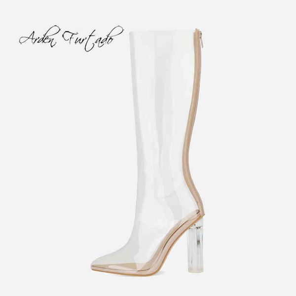 Botas Arden Furtado 2022 Primavera Ver￣o Halte Ponto pontual dedo PVC Transparente Saltos de PVC Fashion Sexy Big tamanhos de tamanhos em f￪mea 220906