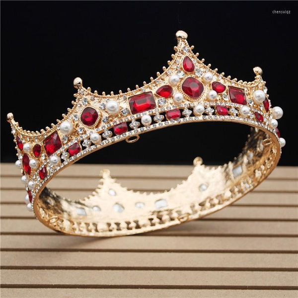Fermagli per capelli Diametro barocco glitterato Grande corona floreale in cristallo Squisiti diademi affascinanti Concorso di bellezza Sposa Accessori da sposa