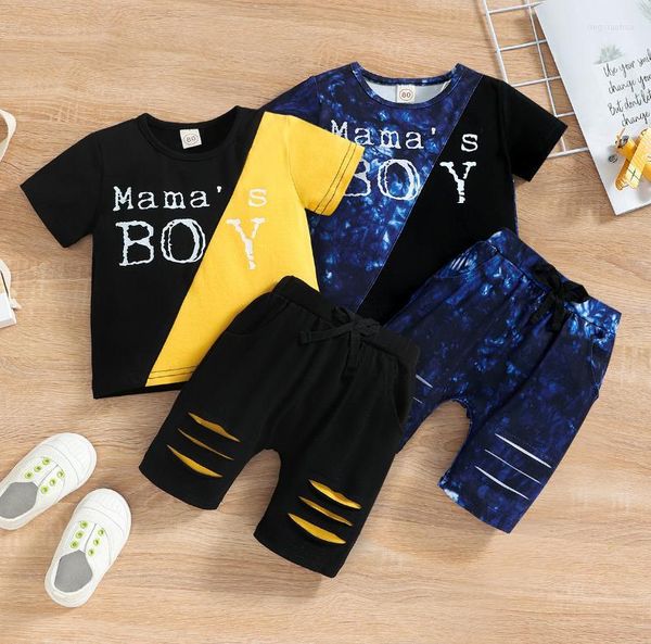 Kleidungssets Sommer Baby Kinderkleidung Hübsche Jungen Beschriftete kurze Ärmel T-Shirts Tops Shorts Säuglingsoutfits Kleinkind Kinder Trainingsanzüge