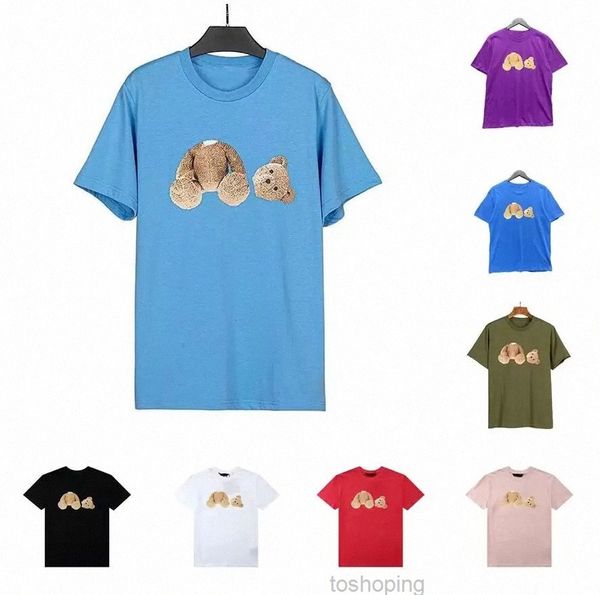 Camisetas masculinas 8 coloridas designers urso homem mulher camiseta palmeira roupa anjo roupas masculas camiseta feminina manga curta roupas esportes camisetas ursos camisetas camisetas