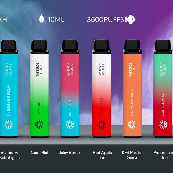 QK TasteFog Electronic Disponível Canetas Vape 3500 Puffs Sabores de frutas Cigarro eletrônico atacado mais popular na Europa do Reino Unido com baterias recarregáveis