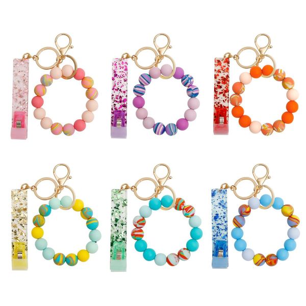 Keychains sile contas pulseiras chaveiro nunca perdeu o anel chaves para mamã