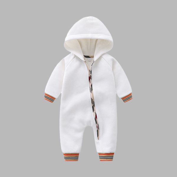 Детский дизайнерский комбинезон осень-зима, утепленный флисовый свитер для новорожденных, для маленьких мальчиков и девочек, высокое качество, хлопковая одежда с длинными рукавами, комбинезоны с капюшоном