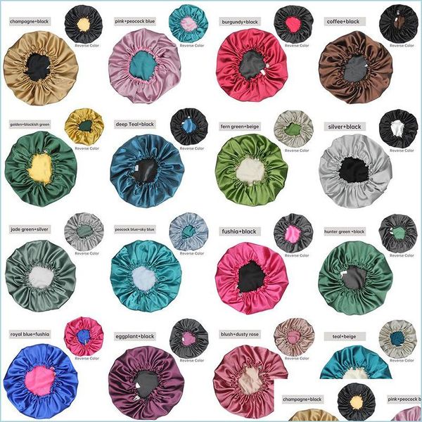 Шапочка/черепа кепки новая женская красота атласные шапки, выровненные капот, женщины шелк, ночная шляпа, шляпа Durag для вьющих