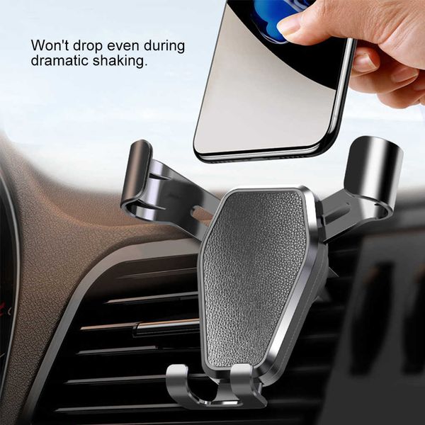 Gravity Car Holder For Phone Air Vent Clip Mount Mobile Cell Stand Supporto GPS per smartphone per Huawei per Xiaomi