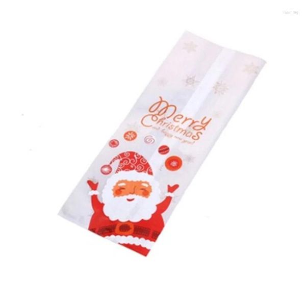 Decorazioni natalizie 25/50 pezzi Simpatico Babbo Natale Sacchetto di plastica Matrimonio Biscotto Caramelle Confezione regalo Borse Bomboniere