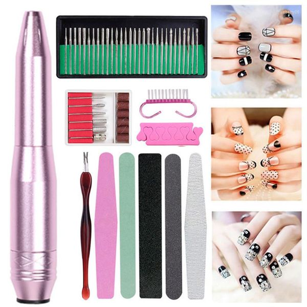 Nail Art Kits Professionelle Tragbare Maniküre Werkzeuge Set Frauen Pediküre Stift Typ Peeling Polieren Bohrer Maschine