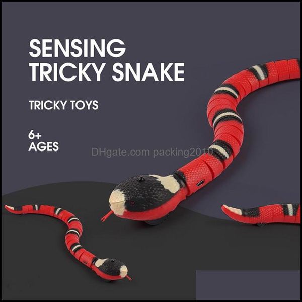 Toys de gato Smart Sensing Snake Toys Cat Toys Electric Interaction Toy para gatos Acessórios de carregamento USB Pet Dogs Play Drop Deliver