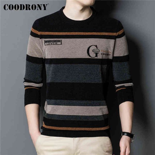 Maglioni da uomo COODRONY Autunno Inverno Maglione Abbigliamento uomo Nuovo arrivo Streetwear Moda Morbido caldo lavorato a maglia in ciniglia Jersey di lana Pullover C1371 T220906