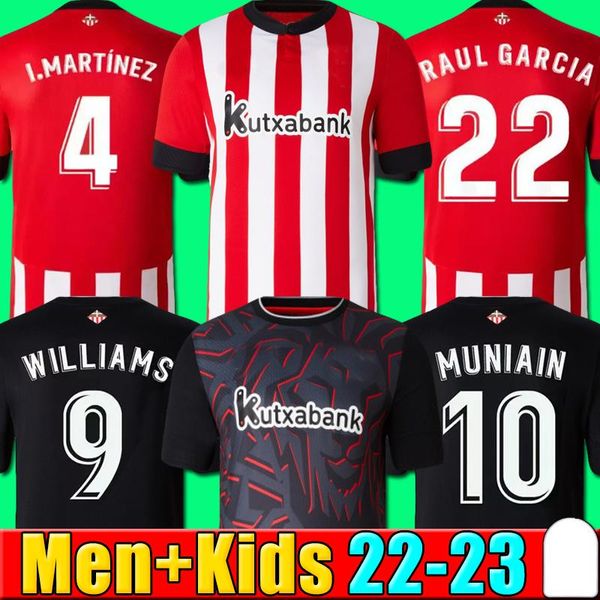 22 23 club home soccer maglie casa away WILLIAMS MUNIAIN BERENGUER SANCET DE camiseta 2022 2023 I.MARTINZ RAUL GARCIAMaglie da calcio da uomo kit per bambini