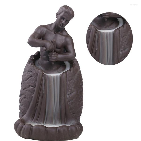 Lampade profumate Riflusso Portaincenso antico Ceramica Autointaglio Bruciatore per uomini Aromaterapia Statuetta da tavolo Decorazioni per ufficio a casa