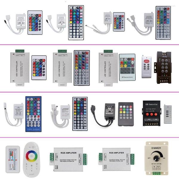 Controller LED Strip RGB Controller Mini RF IR IR Wireless Remote Control Dimmer Switch DC12V 24V per RGBW 3528 5630 Luce