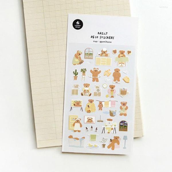 Geschenkpapier Suatelier Ggumi Home Aufkleber Scrapbooking Supplies Korean Cute Bear Aufkleber Daily Deco Po Junk Journal DIY Craft
