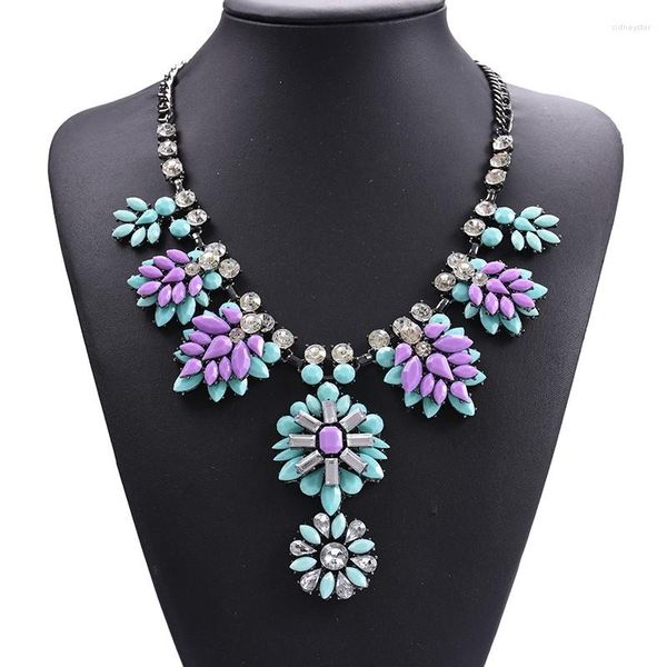 Halsband Mode Acryl Blumen Aussage Halskette Frauen Bohemian Ethnischen Tribal Anhänger Halsketten Femme Schmuck Vintage