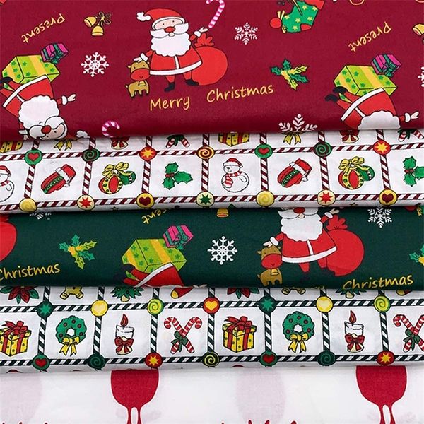 Outros suprimentos de festa de evento 6pcs 100% de chapéu de algodão de chapéu de tecido de fábrica de retalhos de teclado 50x40cm Costura de costura panos de nádegas de natal