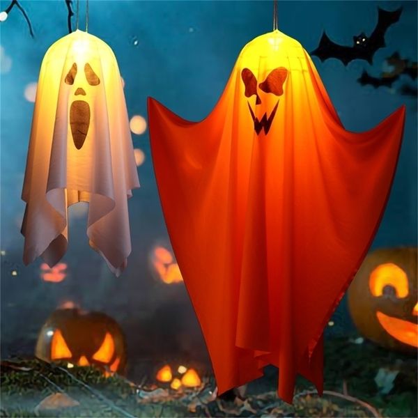 Decorazioni da giardino BigSmall Size LED Halloween Outdoor Light Battery Power Scheletro Fantasma Horror Smorfia Incandescente Puntelli per feste Decorazione di Halloween 220908