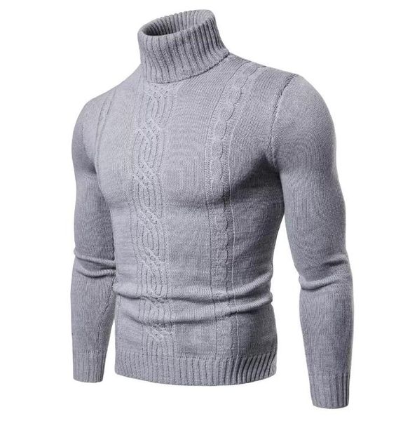 Maglione pullover a collo alto Maglione a collo alto in lana da uomo Autunno Primavera Inverno Maglioni spessi Grigio chiaro Grigio scuro Nero Kaki Maglioni9805