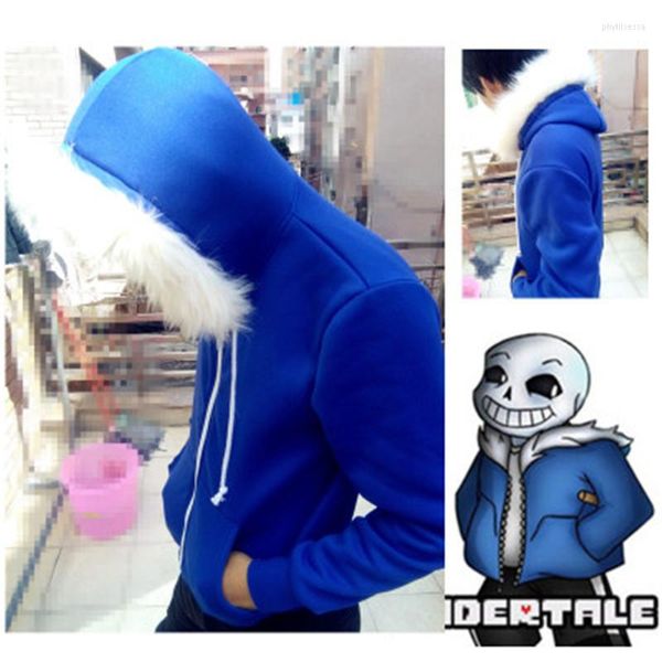 Erkek Hoodies Undertale Sans Mavi Coat Cosplay Cosplay Ceket Kostümü Unisex Hoodie Sweatshirts Adam fermuarlı Top Sweatshirt Kış