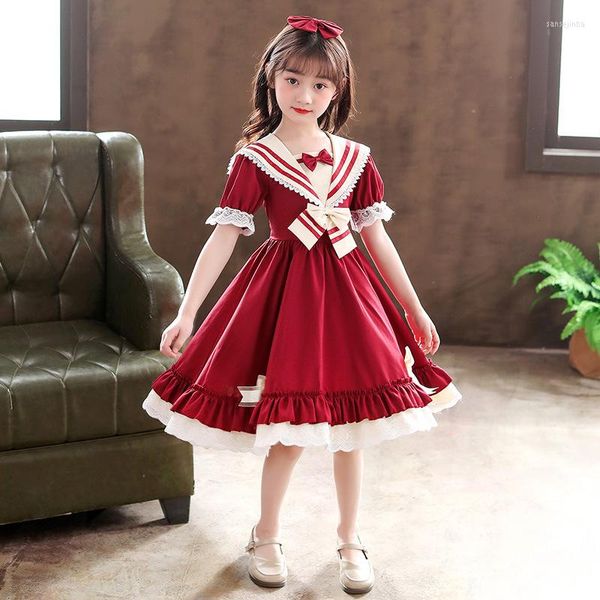 Mädchen Kleider Teenager Bogen Prinzessin College Stil Kinder Geburtstag Party Kleid Für Mädchen Festzug Kostüm Spanisch Lolita