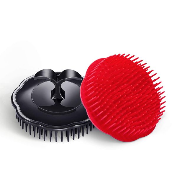 Brosses à cheveux L Brosse pour cuir chevelu Nettoyage des pellicules Douche Shampooing Masr Lot de 2 livraison de gouttes noires et rouges 2022 Topscissors Amrjx