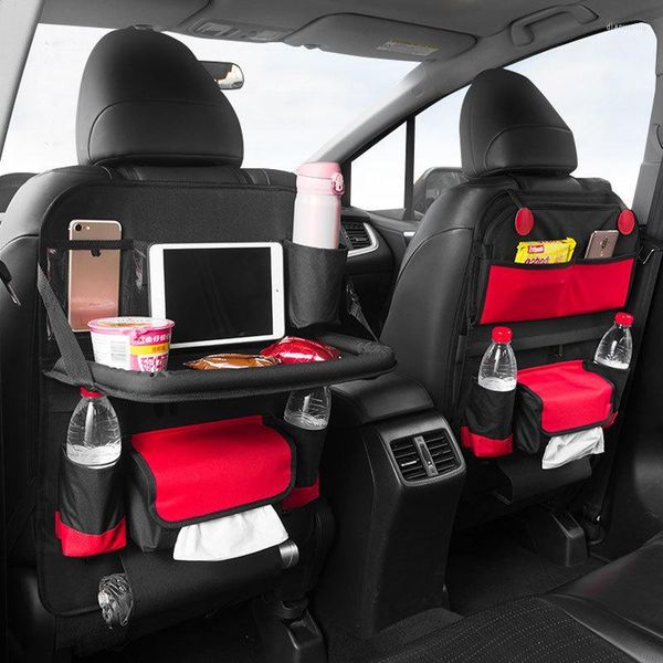 Organizador de carros encosto com a mesa Oxford Backseat Holding Holding Suport dobrável Viagem Bolsa de armazenamento Organizador