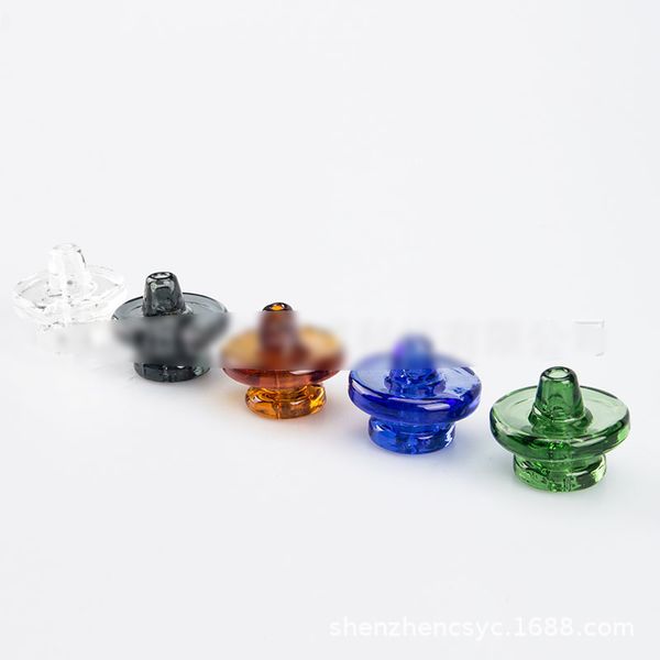 Accessori per fumatori 35mm OD Colorful Glass Bubble Carb Cap a forma di UFO per Flat Top Quartz Bangers Dab Rigs Carb Caps