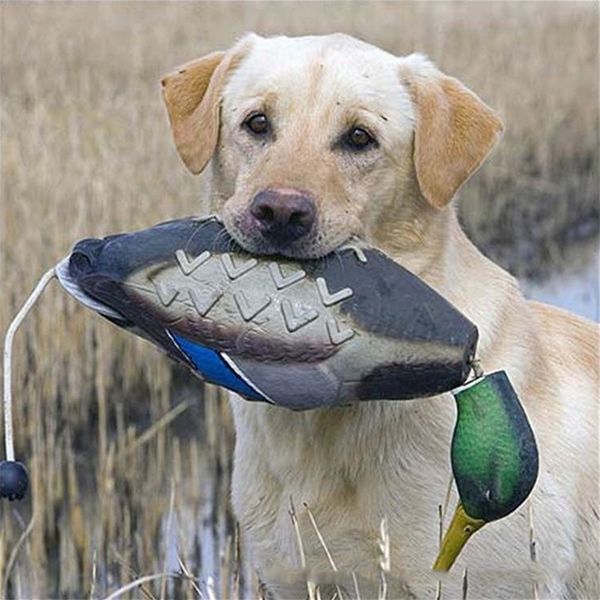 Dog Toys Chews имитирует Dead Duck Bumper Toy для тренировок щенков или охотничьих собак учит маларда для водоплавающих птиц, отдавливание утки Dummy 220908