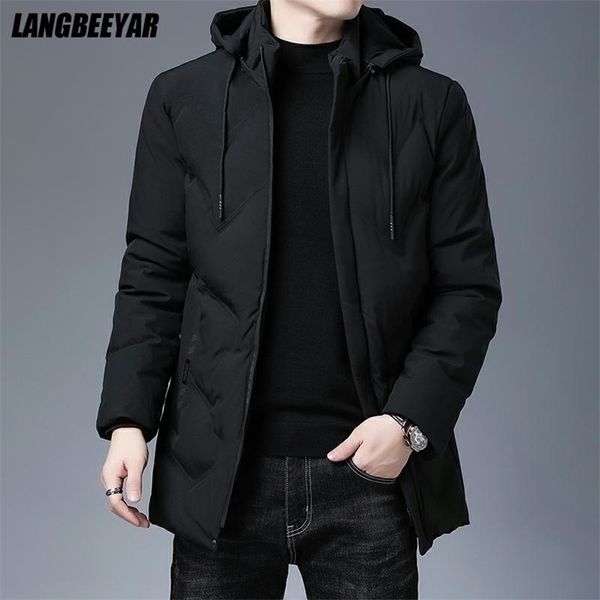 Männer Jacken Top Qualität Marke Casual Mode Verdicken Warme Männer Lange Parka Winter Jacke Mit Kapuze Windjacke Mäntel Herren Kleidung 220908