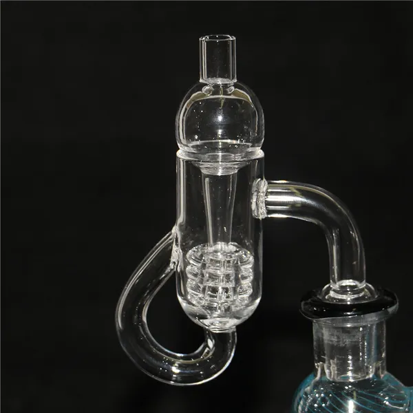 Set da fumo Quartz Diamond Loop Bangers Nail Oil Knot Recycle Quartz Banger Nails Cap Dabber Insert Bowl Per silicone water bong dab rig