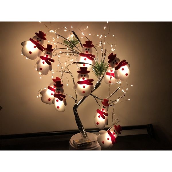 Outros suprimentos de festa do evento 15m 10 led boneco de neve elk Santa Christmas Tree Led Garland String Light Xmas Decoration for Home Year Ano de Natal 220908