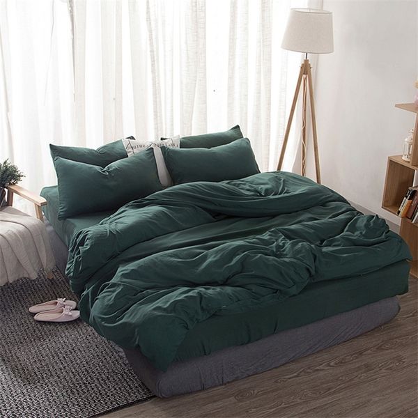 Conjuntos de cama de 3/4pcs estilo nórdico Conforto de impressão familiar de alta qualidade Conjunto de cama de brasão de brophases de lençóis planos 220908