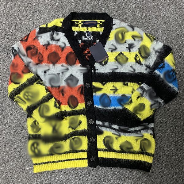 Maglione da uomo famoso maglione casual alla moda rotondo a maniche lunghe Uomo donna lettera abbagliante colore fluorescente con stampa completa felpa con cappuccio Dolcevita Maglioni taglie forti