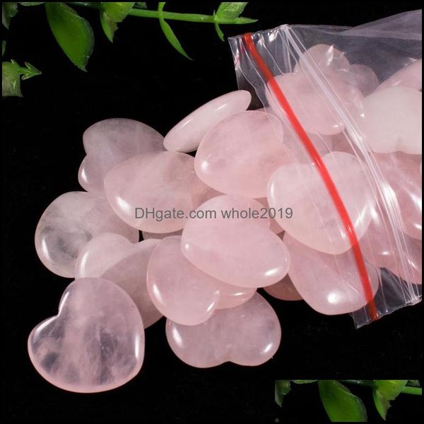 Pedras personalizadas artesanato natural artesanato rosa quartzo cristal mini esculturas de coração cura em forma de coração gemas grow entrega dhseller2010 dhsdr