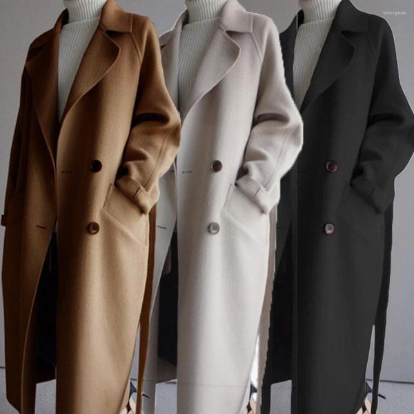 Женский шерстяной оверсайз дизайнерский плащ из смеси кашемира с поясом, плащ, верхняя одежда, куртка