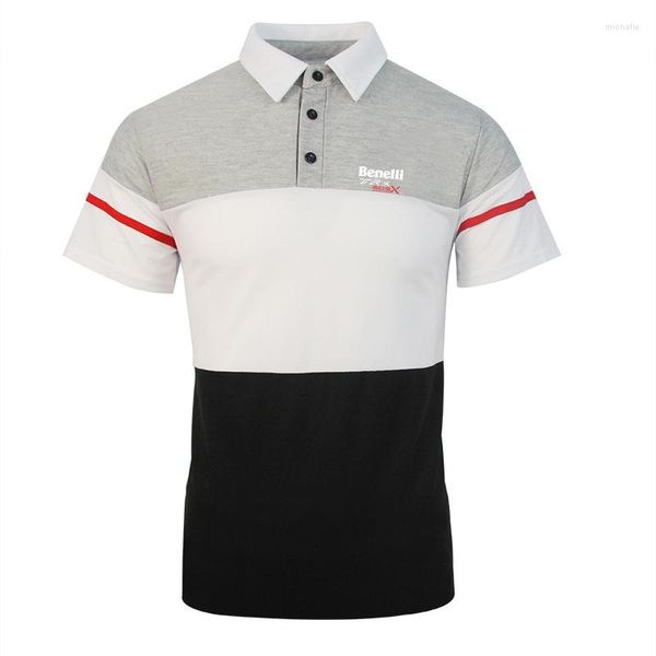 Herren Polos Benelli TRK 502X 2022 Herren Sommerhemden Modische gespleißte Shorts Ärmel Sportliche T-Shirts Casual Tees Tops Kleidung