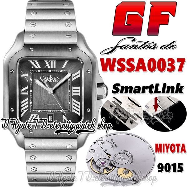 GF V3 GF0037 Mens Assista Japão Miyota 9015 Munquina preta automática Dial cinza escuro Marcadores romanos Roman Switch Quickless Aço inoxidável Super edição Eternity Watches