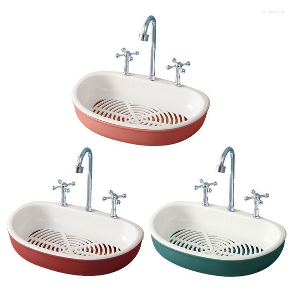 Seifenschalen ABS Dish Duschwanne 2-lagiges Design Abnehmbarer Schwammhalter Fall Badezimmer Organizer Zubehör für Küchenspüle