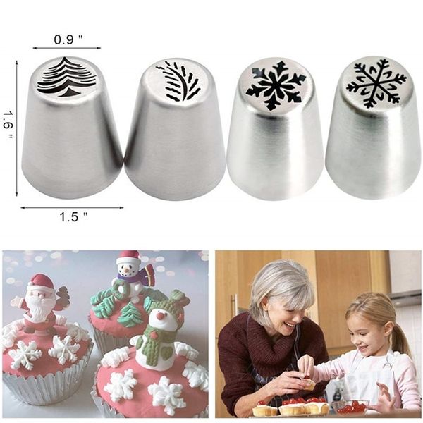 Backformen 1 stücke DIY Weihnachten Kuchen Gebäck Rohr Form Creme Icing Piping Düse Backformen Kuchen Dekoration Werkzeug 220908