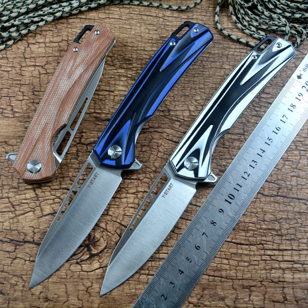 Y-START Flipper Coltello pieghevole Cuscinetto a sfere Rondella VG10 Lama G10 Maniglia 3 colori Caccia di campeggio esterna Strumenti EDC giornalieri LK5021N