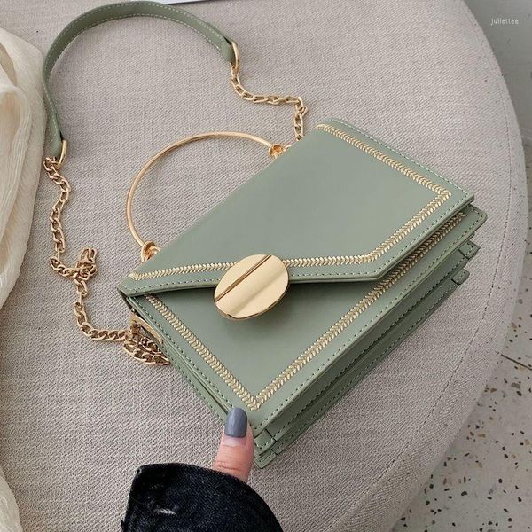 Borse da sera Matcha Green PU Leather Chain Design Crossbody Women Small Handbag Bag Hand Ladies Designer S2123