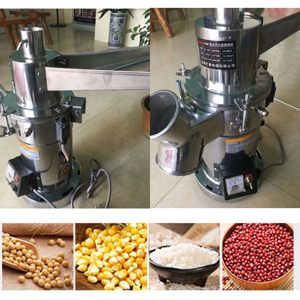 Moedor comercial pequeno de milho, arroz, tempero em pó, máquina de moagem de trigo, máquinas de moagem de milho