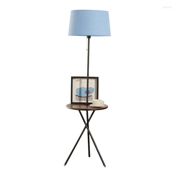 Lampade da terra Lampada moderna con dimmer in ferro e legno con vassoio Tavolo da tè per soggiorno Divano ad angolo Lettura Decor Light H 160cm 1063